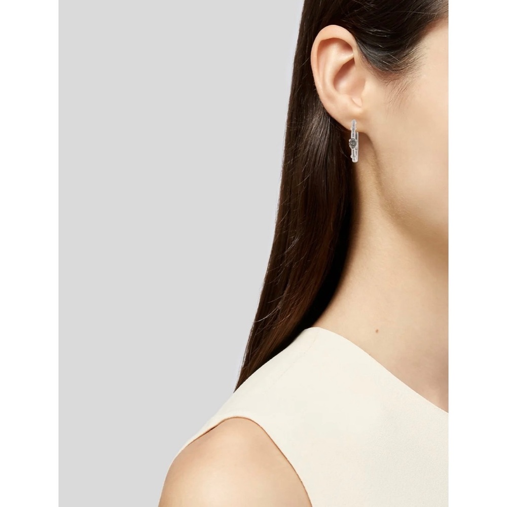 Judith Ripka Diamond Hoop earrings - Picture 4 of 14